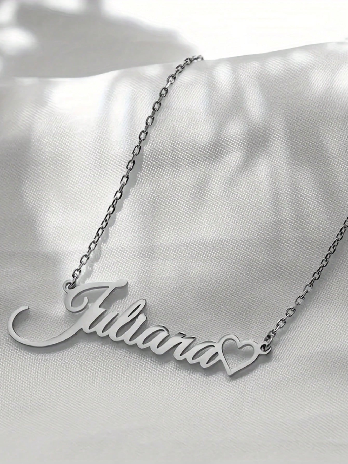 Personalized Name Necklace- Stainless Steel Heart Pendant In Cursive Font, Valentine's Day Gift, Everyday Party Wear, Elegant, Stylish, Cute, Custom, Ideal Gifts For Her, Back To School Fashion, Grad