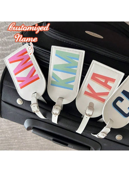 Personalized Shadow Letter Luggage Tag, PU Travel Bag Label, Suitcase Tag, Best Gift For Her/Him, Bag Lover, Summer Vacation, Travel Essentials 2026, Gift Ideas, Back To School