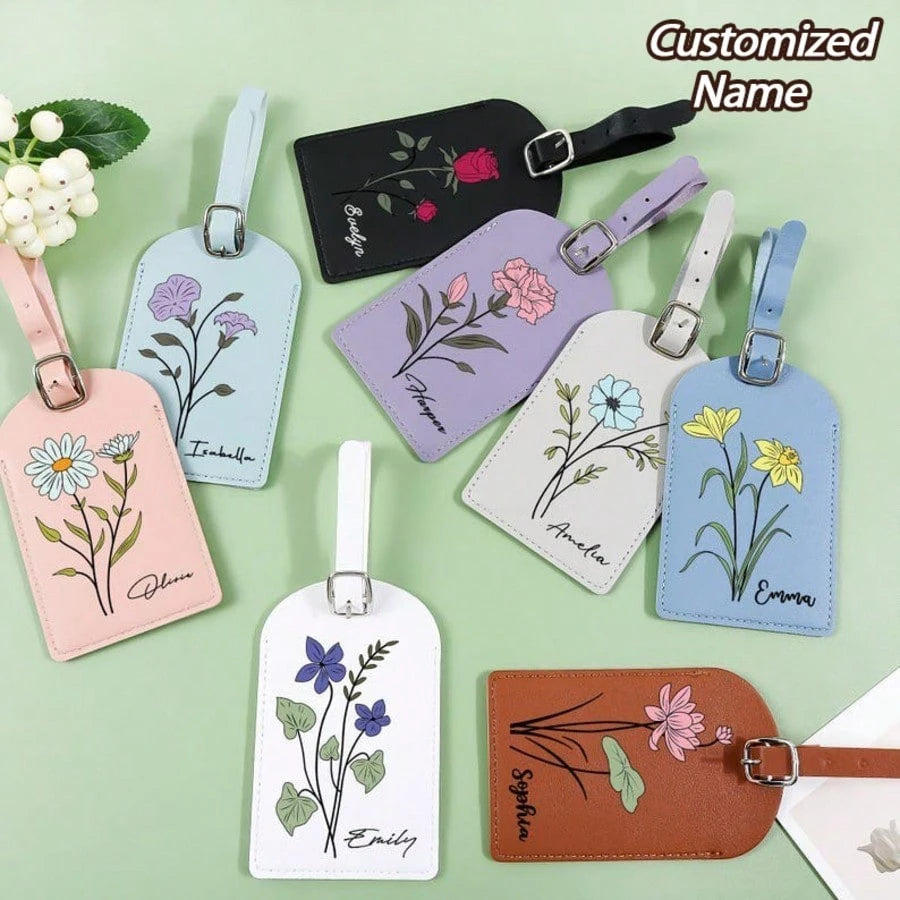 Personalized Shadow Letter Luggage Tag, PU Travel Bag Label, Suitcase Tag, Best Gift For Her/Him, Bag Lover, Summer Vacation, Travel Essentials 2026, Gift Ideas, Back To School