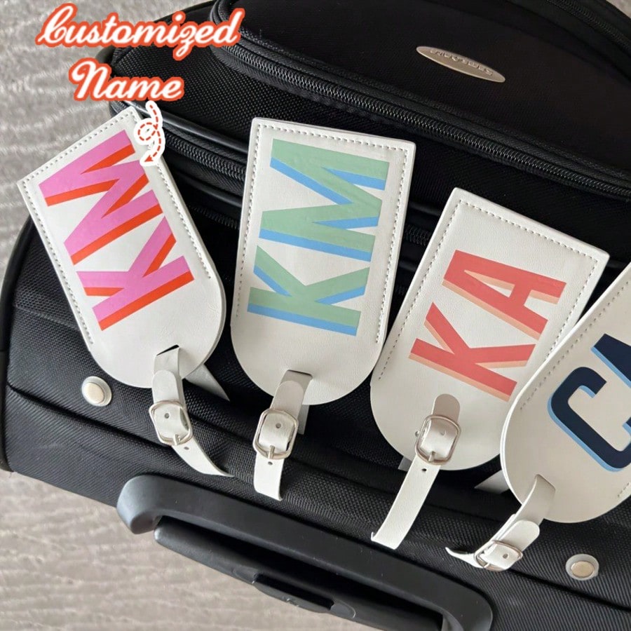 Personalized Shadow Letter Luggage Tag, PU Travel Bag Label, Suitcase Tag, Best Gift For Her/Him, Bag Lover, Summer Vacation, Travel Essentials 2026, Gift Ideas, Back To School