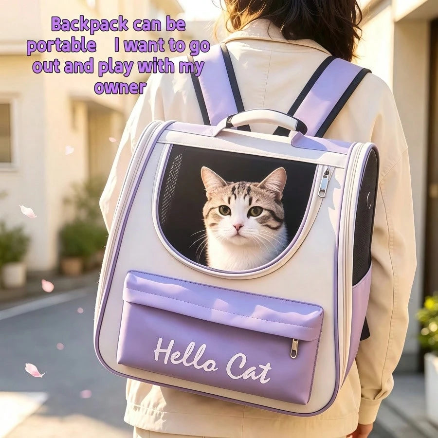 Pet Bag, Cat Backpack, Cat Backpack With Ventilated Design, Suitable For Carrying Kittens/Puppies, Pet Backpack For Camping/Outdoor Activities