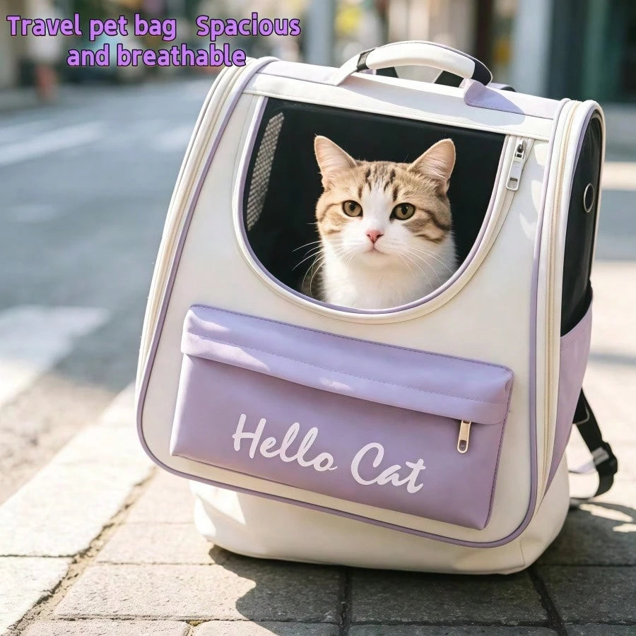 Pet Bag, Cat Backpack, Cat Backpack With Ventilated Design, Suitable For Carrying Kittens/Puppies, Pet Backpack For Camping/Outdoor Activities