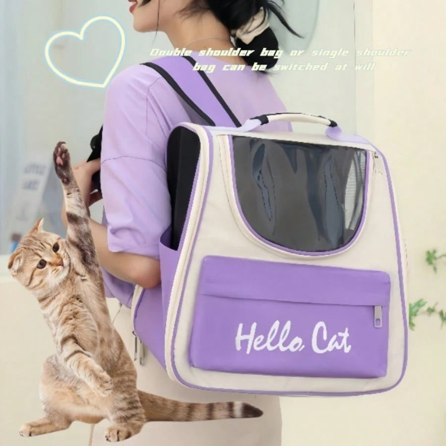 Pet Bag, Cat Backpack, Cat Backpack With Ventilated Design, Suitable For Carrying Kittens/Puppies, Pet Backpack For Camping/Outdoor Activities