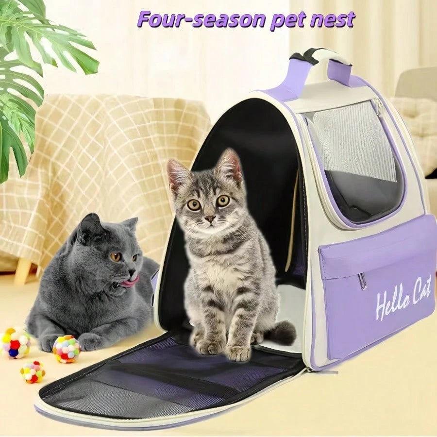 Pet Bag, Cat Backpack, Cat Backpack With Ventilated Design, Suitable For Carrying Kittens/Puppies, Pet Backpack For Camping/Outdoor Activities