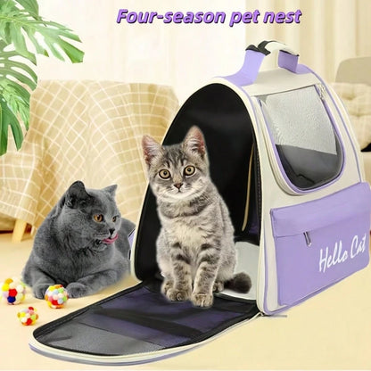 Pet Bag, Cat Backpack, Cat Backpack With Ventilated Design, Suitable For Carrying Kittens/Puppies, Pet Backpack For Camping/Outdoor Activities