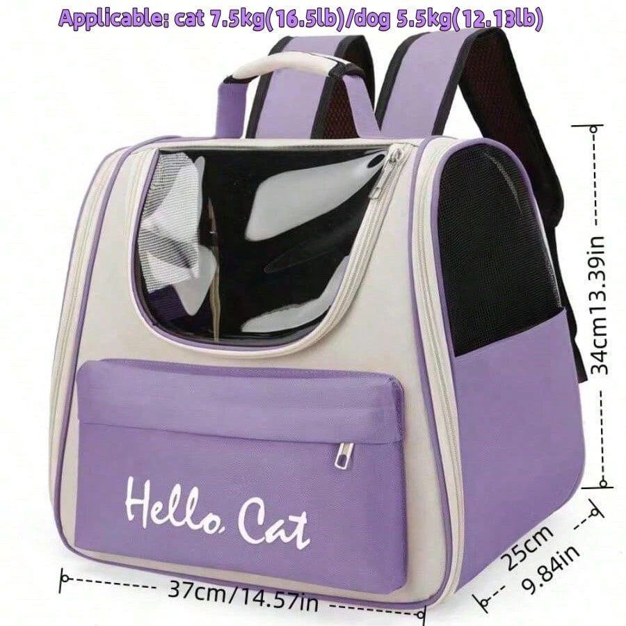Pet Bag, Cat Backpack, Cat Backpack With Ventilated Design, Suitable For Carrying Kittens/Puppies, Pet Backpack For Camping/Outdoor Activities