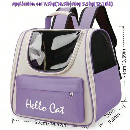 Pet Bag, Cat Backpack, Cat Backpack With Ventilated Design, Suitable For Carrying Kittens/Puppies, Pet Backpack For Camping/Outdoor Activities