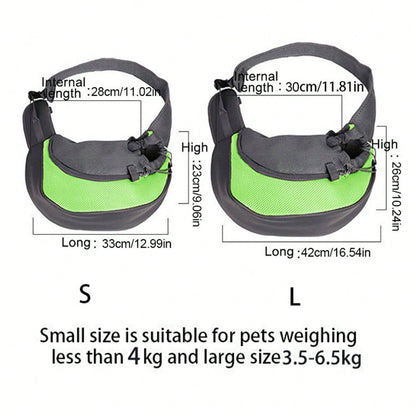 Pet Convenient Bag, Outdoor Dew Breathable Crossbody Shoulder Cat Bag Dog Chest Pet Backpack(Size L)