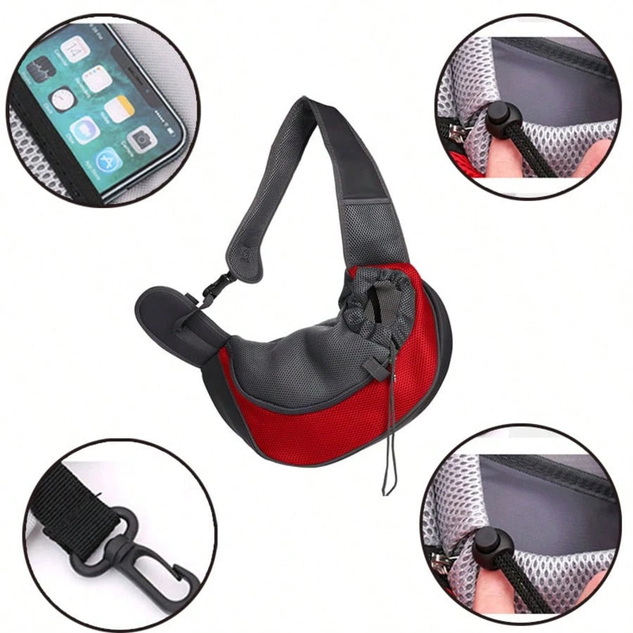 Pet Convenient Bag, Outdoor Dew Breathable Crossbody Shoulder Cat Bag Dog Chest Pet Backpack(Size L)