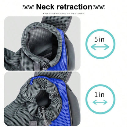 Pet Convenient Bag, Outdoor Dew Breathable Crossbody Shoulder Cat Bag Dog Chest Pet Backpack(Size L)
