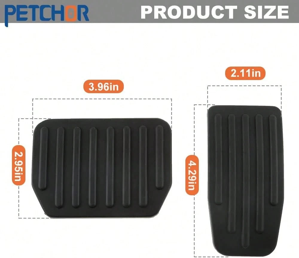 PETCHOR Auto Aluminum Pedal Covers Accessories, Non-Slip Performance Foot Pedal Pads Set, Brake Accelerator Pedal Covers Compatible With Tesla