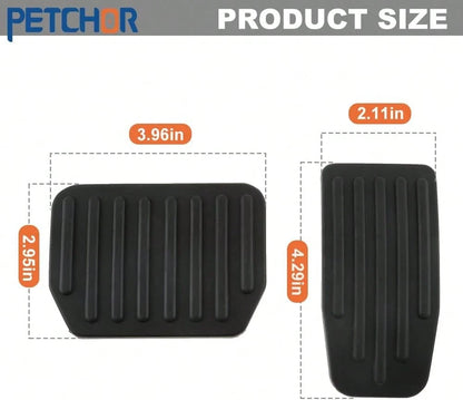 PETCHOR Auto Aluminum Pedal Covers Accessories, Non-Slip Performance Foot Pedal Pads Set, Brake Accelerator Pedal Covers Compatible With Tesla