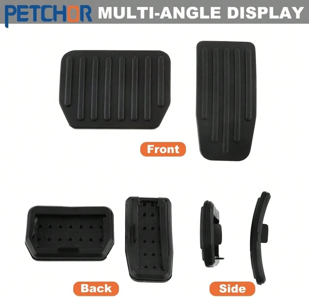 PETCHOR Auto Aluminum Pedal Covers Accessories, Non-Slip Performance Foot Pedal Pads Set, Brake Accelerator Pedal Covers Compatible With Tesla