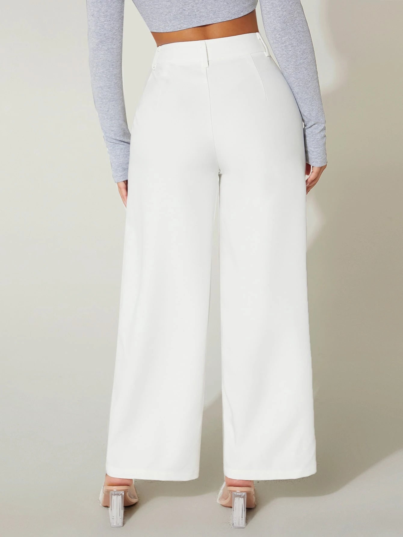 PETITE High Waist Wide Leg Summer Dress Pants 100% Cotton,Petite Women