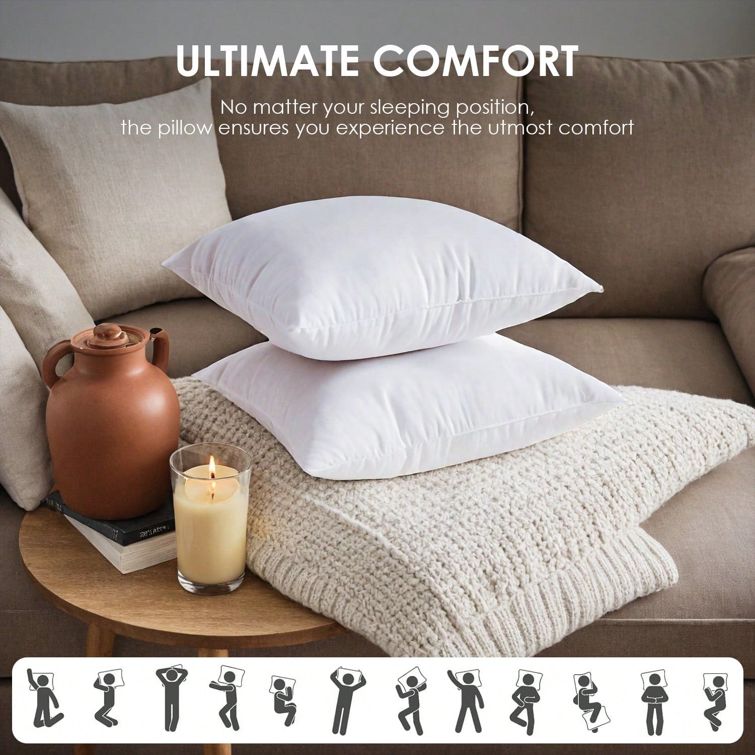 Pillow Core, Pillow Lining, Light Soft Polyester Down Instead Of Decorative Pillow, Machine Washable. Basic Home Hotel Style, Tasteless And Full Cushion Filling, High-Quality Soft Decorative Pillow-Sh