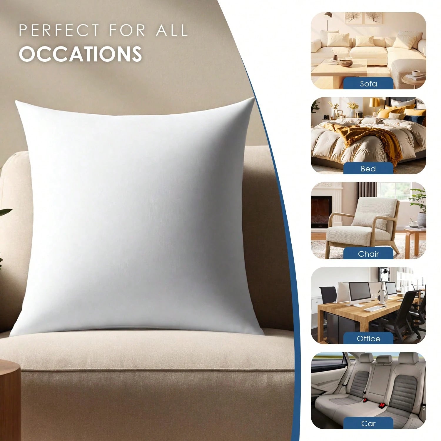Pillow Core, Pillow Lining, Light Soft Polyester Down Instead Of Decorative Pillow, Machine Washable. Basic Home Hotel Style, Tasteless And Full Cushion Filling, High-Quality Soft Decorative Pillow-Sh