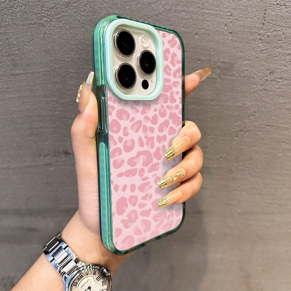 Pink Leopard Print Phone Case, Girly Style, Phone Case For IPhone 17 Pro Max 17 Air 17Pro 16 15 14 13 12 11 Pro Max, Animal Print Gift, Rose Pink Leopard Pattern, Spotted Animal Design, Leopard Print