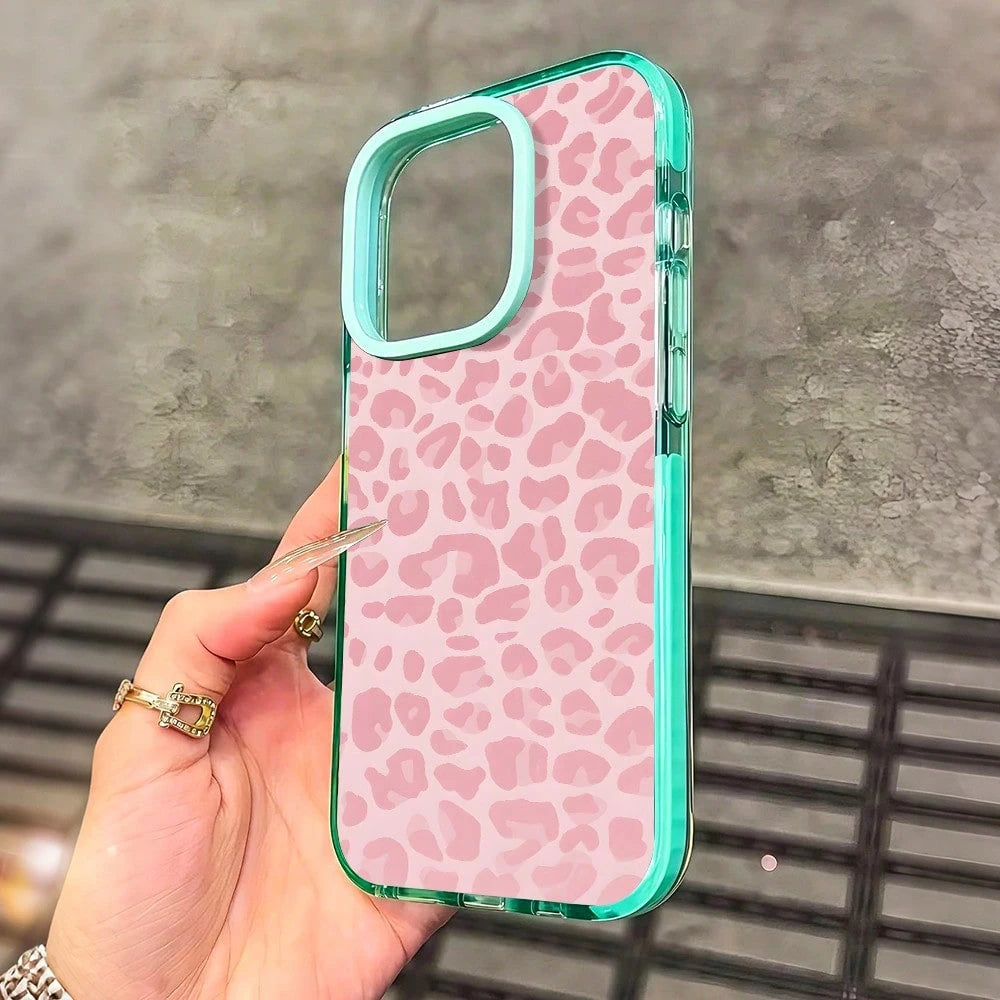 Pink Leopard Print Phone Case, Girly Style, Phone Case For IPhone 17 Pro Max 17 Air 17Pro 16 15 14 13 12 11 Pro Max, Animal Print Gift, Rose Pink Leopard Pattern, Spotted Animal Design, Leopard Print