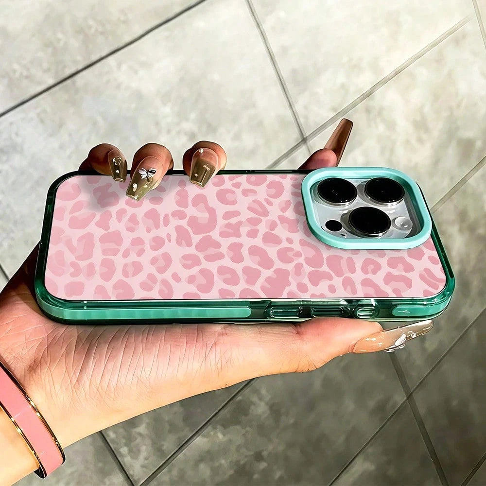 Pink Leopard Print Phone Case, Girly Style, Phone Case For IPhone 17 Pro Max 17 Air 17Pro 16 15 14 13 12 11 Pro Max, Animal Print Gift, Rose Pink Leopard Pattern, Spotted Animal Design, Leopard Print
