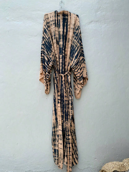 Plus Size Boho Chic Kimono Cover Up- Lightweight & Flowy Tie Dye Beachwear- Stylish Open Front For Women