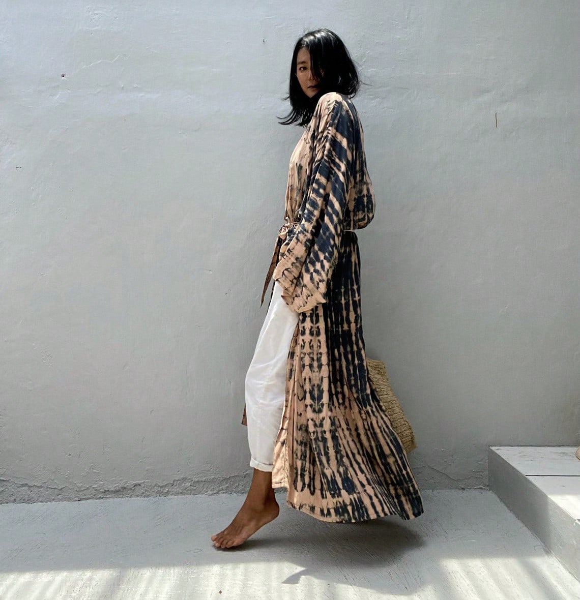 Plus Size Boho Chic Kimono Cover Up- Lightweight & Flowy Tie Dye Beachwear- Stylish Open Front For Women
