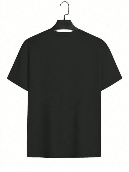 Plus Size Casual Round Neck Short Sleeve T-Shirt With Rhinestone Queen Design Regular Length