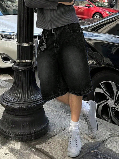 Plus Size Men's Vintage Loose Fit Casual Versatile Denim Jeans
