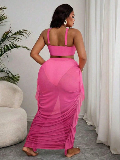 Plus Size Ombre Swimwear Set