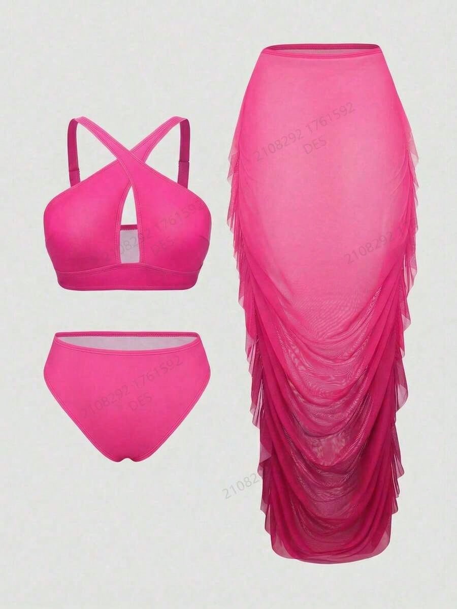 Plus Size Ombre Swimwear Set