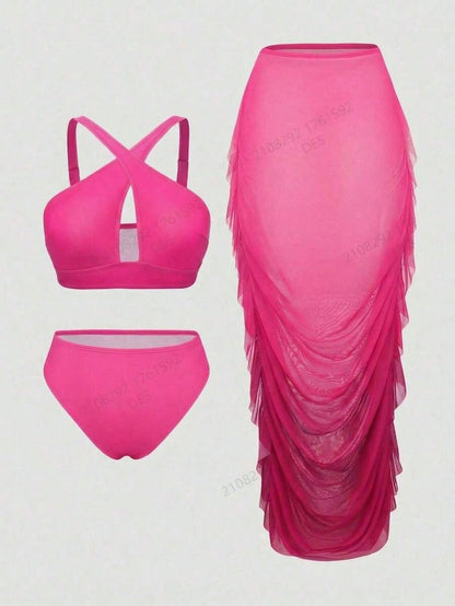 Plus Size Ombre Swimwear Set