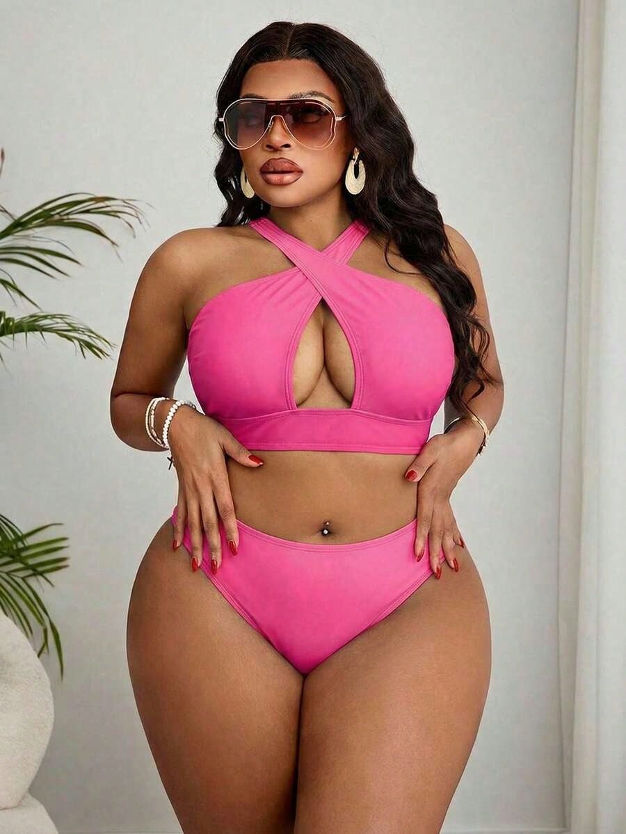 Plus Size Ombre Swimwear Set