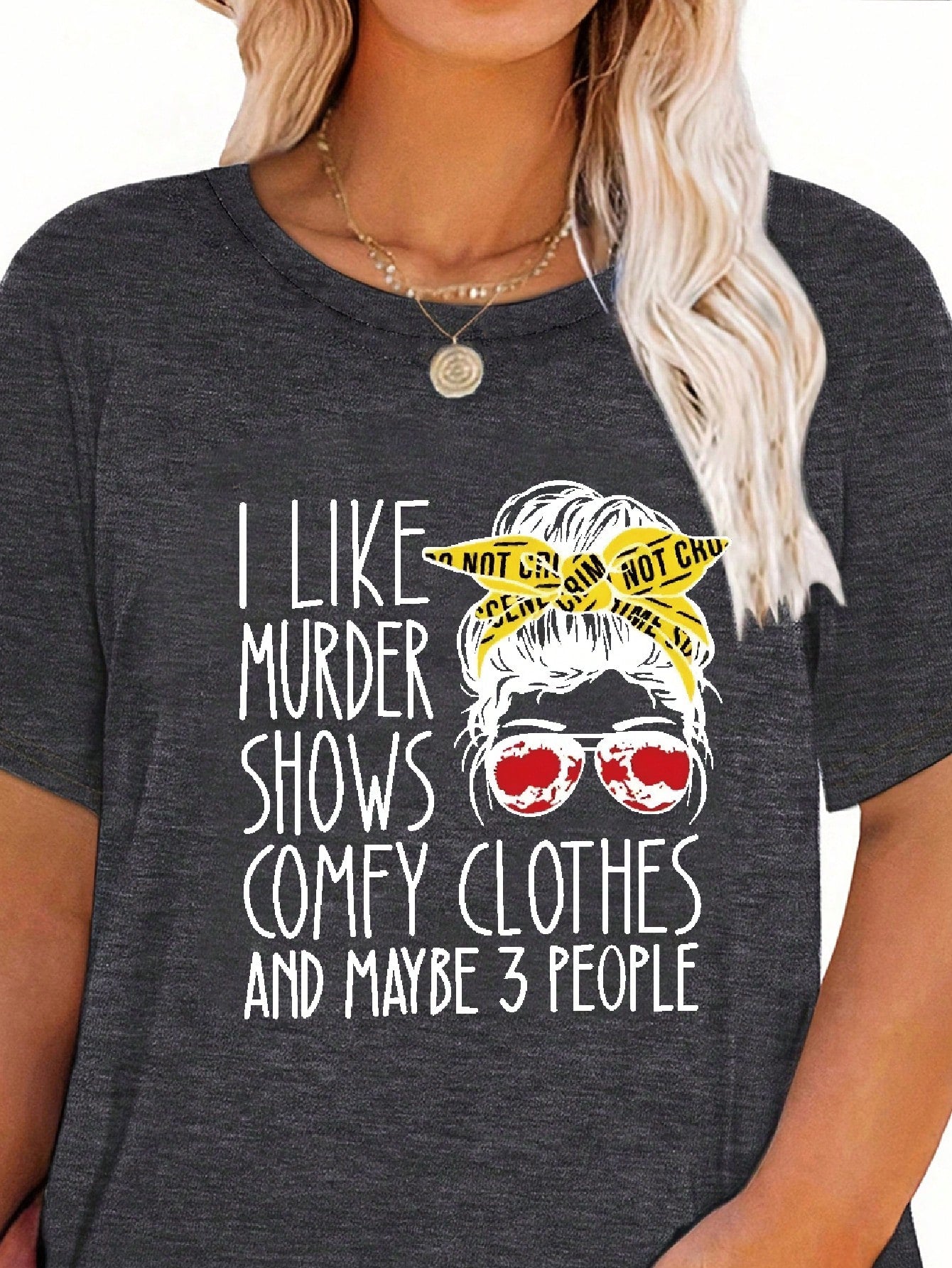 Plus Size Round Neck Slogan & Figure Printed Short Sleeve T-Shirt Casual Summer