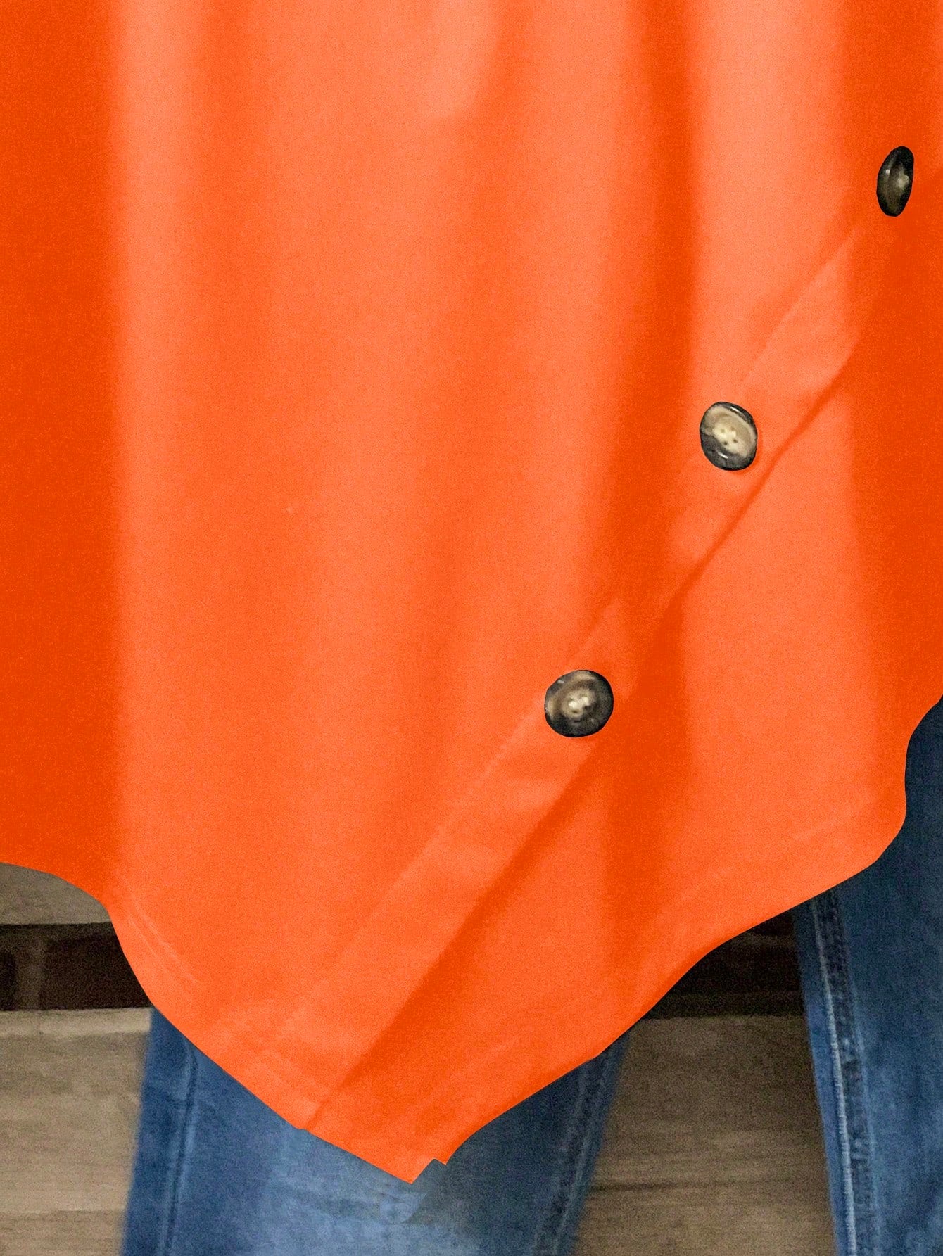 Plus Size Women's Solid Color Round Neck Short Sleeve Button Design Casual T-Shirt