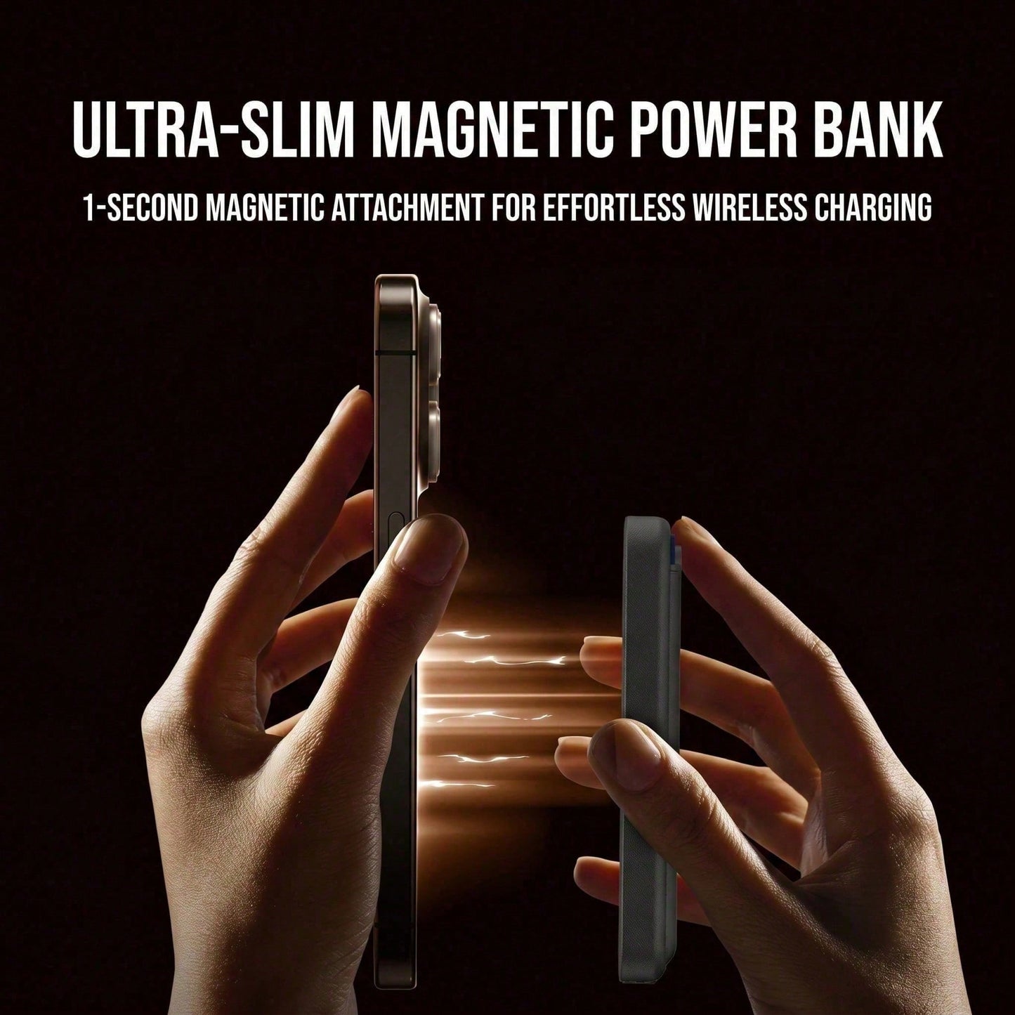 Pocket Size 5000mAh Magnetic Wireless Portable Phone Charger 15W Wireless Charging 22.5W Wired Fast Charging Card Holder Compact Battery Pack Smart Trickle Charging Compatible With IPhone 15 Plus 14 P