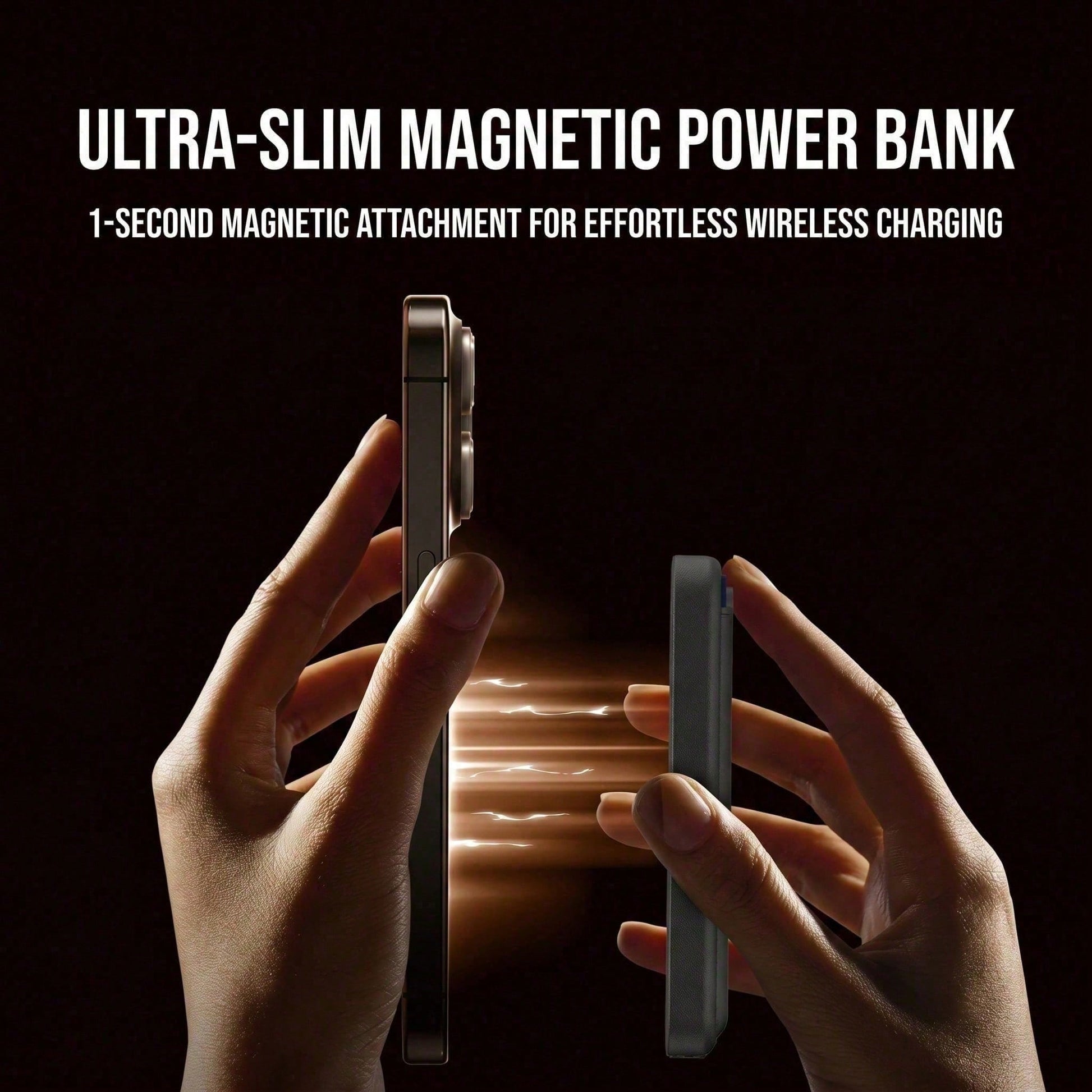 Pocket Size 5000mAh Magnetic Wireless Portable Phone Charger 15W Wireless Charging 22.5W Wired Fast Charging Card Holder Compact Battery Pack Smart Trickle Charging Compatible With IPhone 15 Plus 14 P