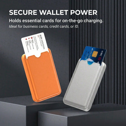Pocket Size 5000mAh Magnetic Wireless Portable Phone Charger 15W Wireless Charging 22.5W Wired Fast Charging Card Holder Compact Battery Pack Smart Trickle Charging Compatible With IPhone 15 Plus 14 P