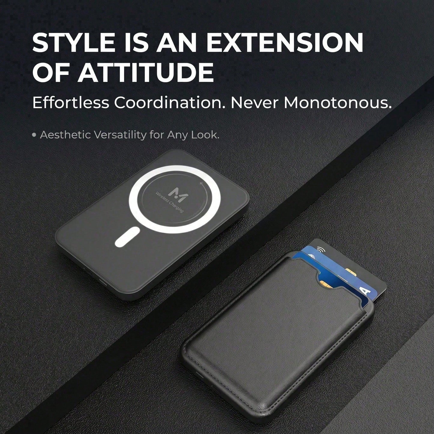 Pocket Size 5000mAh Magnetic Wireless Portable Phone Charger 15W Wireless Charging 22.5W Wired Fast Charging Card Holder Compact Battery Pack Smart Trickle Charging Compatible With IPhone 15 Plus 14 P