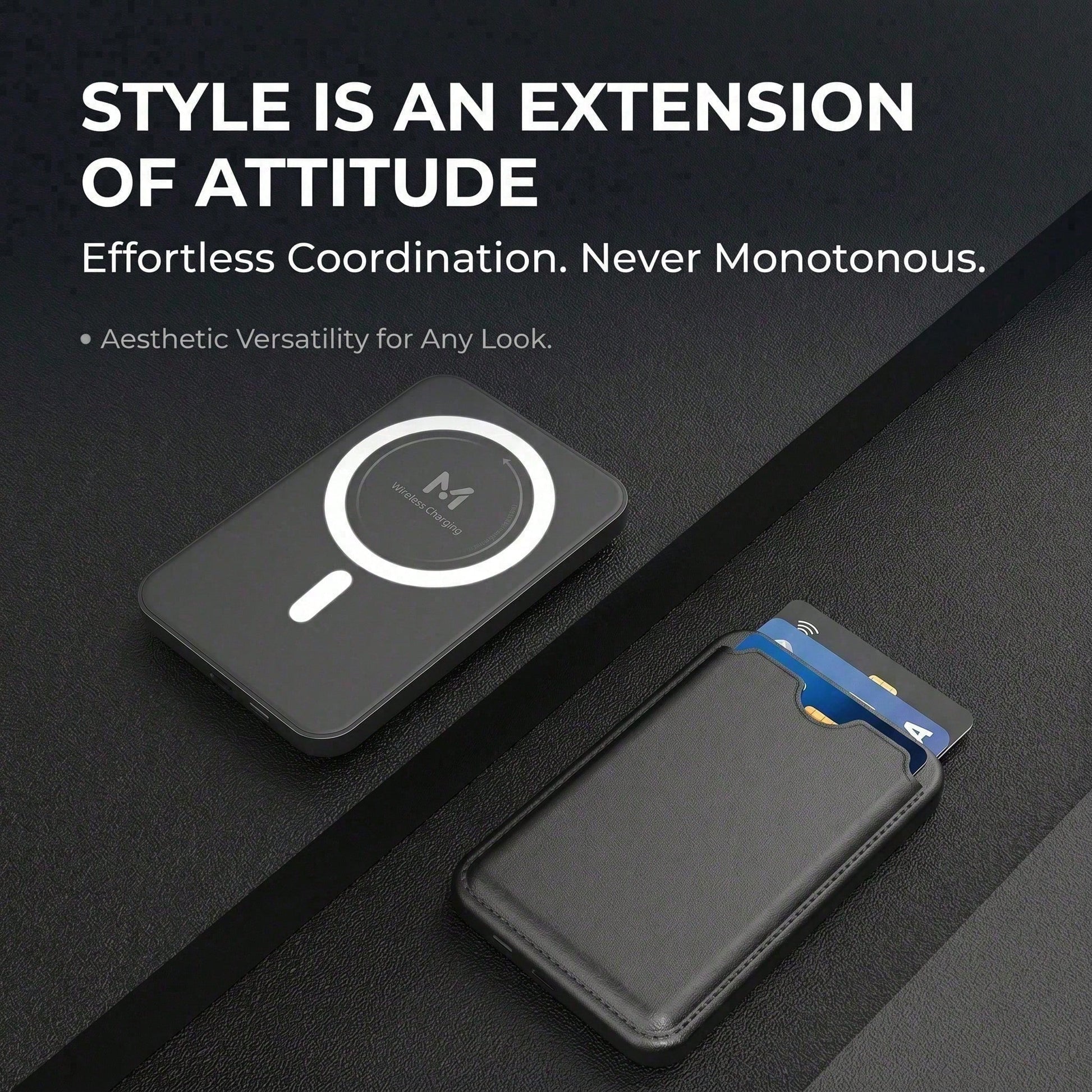 Pocket Size 5000mAh Magnetic Wireless Portable Phone Charger 15W Wireless Charging 22.5W Wired Fast Charging Card Holder Compact Battery Pack Smart Trickle Charging Compatible With IPhone 15 Plus 14 P