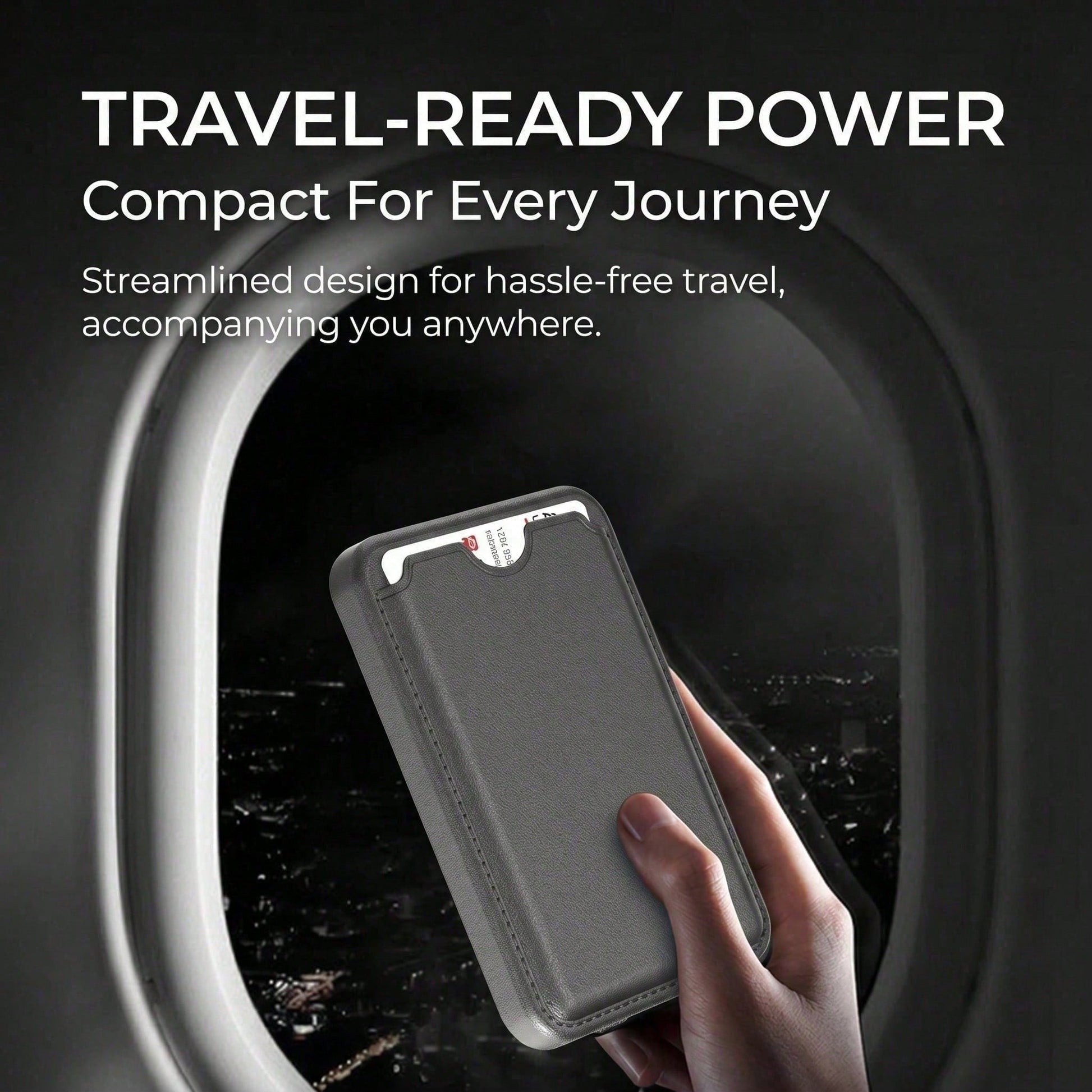 Pocket Size 5000mAh Magnetic Wireless Portable Phone Charger 15W Wireless Charging 22.5W Wired Fast Charging Card Holder Compact Battery Pack Smart Trickle Charging Compatible With IPhone 15 Plus 14 P