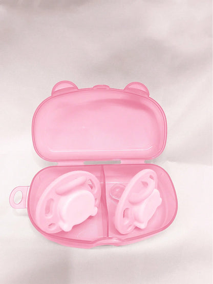 Portable Baby Pacifier Storage Box, Holds 2 Replacement Pacifiers, Baby Pacifier Storage Case, Travel Pacifier Box
