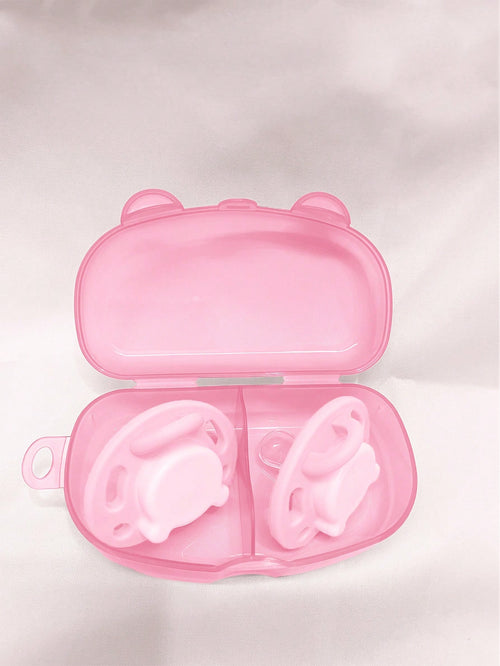Portable Baby Pacifier Storage Box, Holds 2 Replacement Pacifiers, Baby Pacifier Storage Case, Travel Pacifier Box