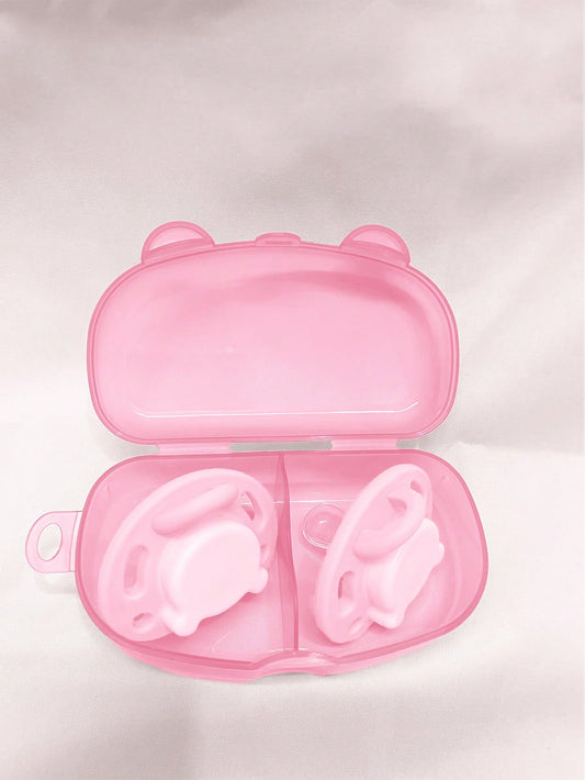 Portable Baby Pacifier Storage Box, Holds 2 Replacement Pacifiers, Baby Pacifier Storage Case, Travel Pacifier Box