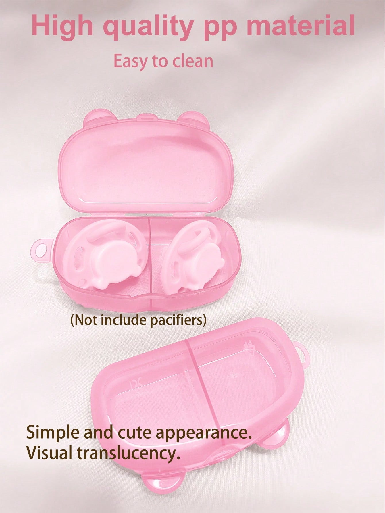 Portable Baby Pacifier Storage Box, Holds 2 Replacement Pacifiers, Baby Pacifier Storage Case, Travel Pacifier Box