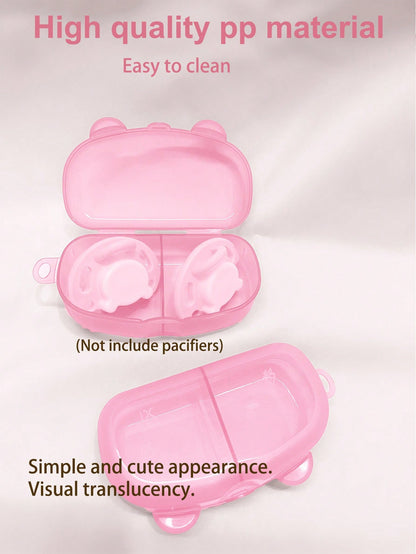 Portable Baby Pacifier Storage Box, Holds 2 Replacement Pacifiers, Baby Pacifier Storage Case, Travel Pacifier Box