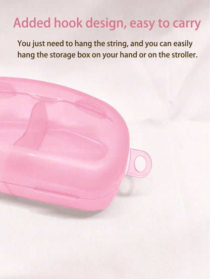 Portable Baby Pacifier Storage Box, Holds 2 Replacement Pacifiers, Baby Pacifier Storage Case, Travel Pacifier Box