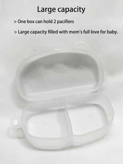 Portable Baby Pacifier Storage Box, Holds 2 Replacement Pacifiers, Baby Pacifier Storage Case, Travel Pacifier Box