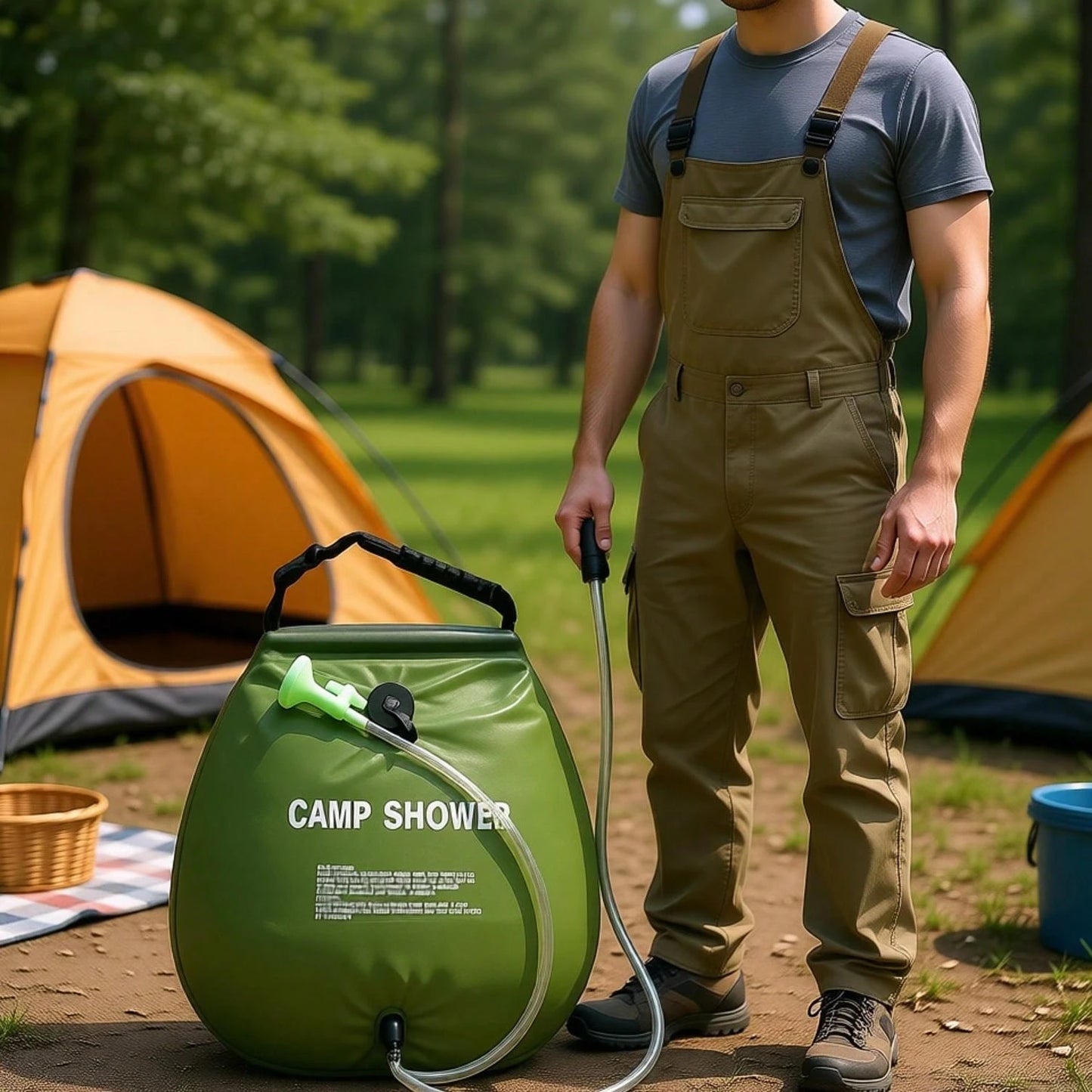 Portable Camping Shower Bag- Durable Outdoor Shower With Adjustable Hose, Lightweight And Easy To Store, Camping, Beach, RV, And Backyard Use, Enjoy A Shower Anytime, Camping Shower| Adjustable Hose