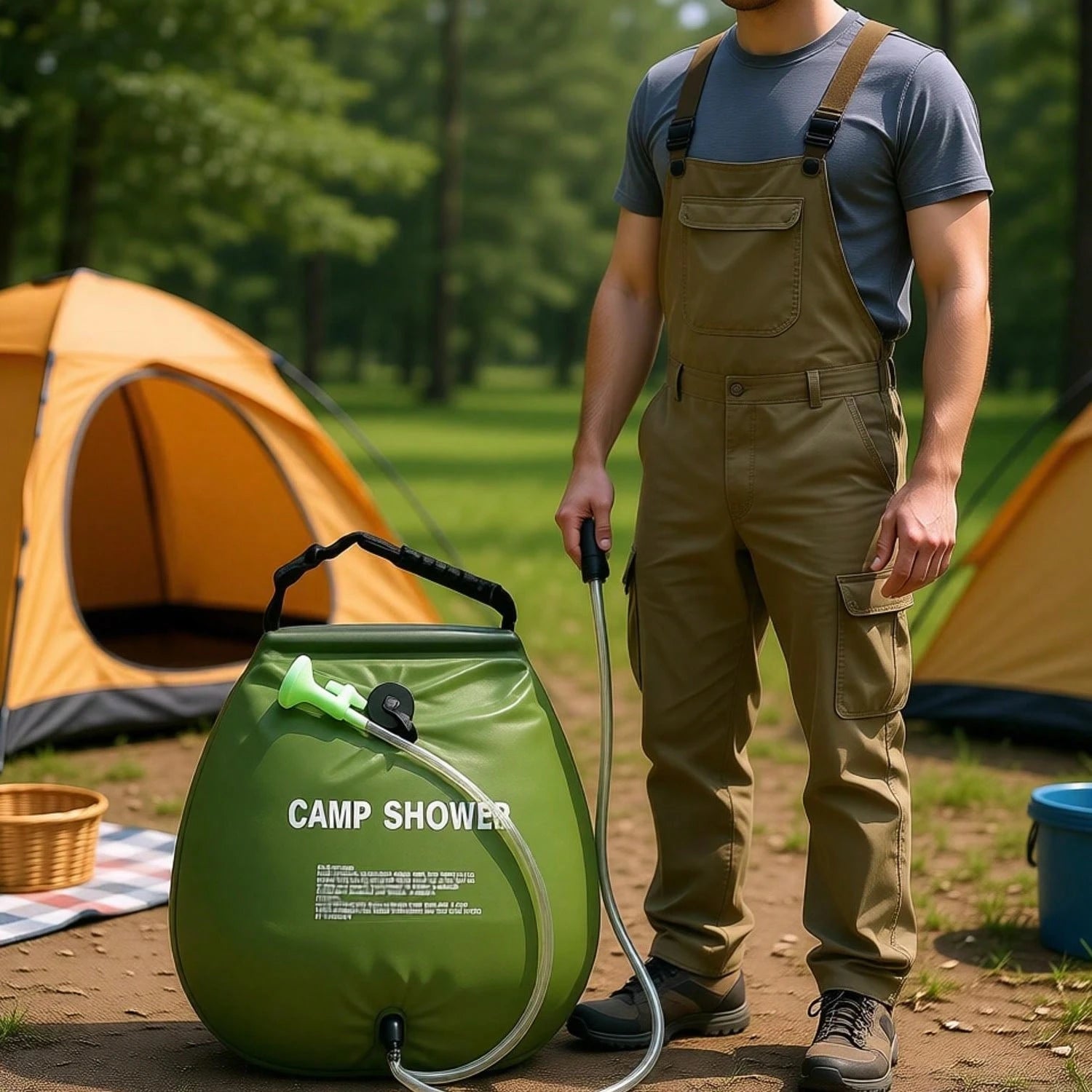 Portable Camping Shower Bag- Durable Outdoor Shower With Adjustable Hose, Lightweight And Easy To Store, Camping, Beach, RV, And Backyard Use, Enjoy A Shower Anytime, Camping Shower| Adjustable Hose