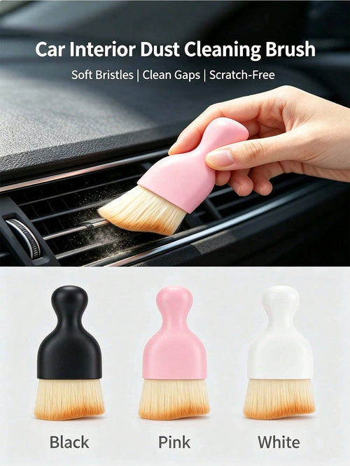 Portable Car Dusting Brush, Soft Fine Bristle Brush Head, Minimalist Design, Suitable For Cleaning Car Interior Gaps, Such As Center Console, Screen Frame, Air Vent And Door Trim
