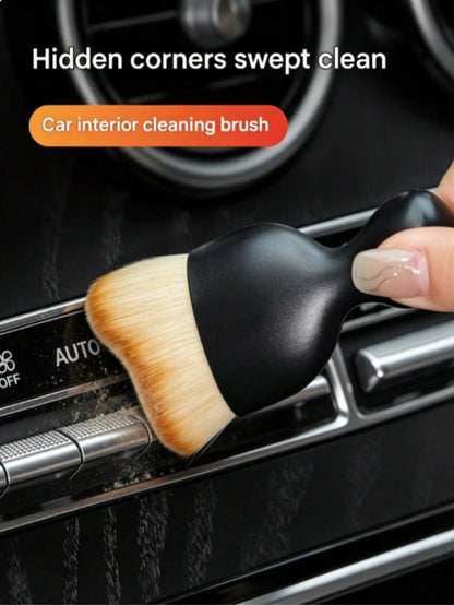 Portable Car Dusting Brush, Soft Fine Bristle Brush Head, Minimalist Design, Suitable For Cleaning Car Interior Gaps, Such As Center Console, Screen Frame, Air Vent And Door Trim